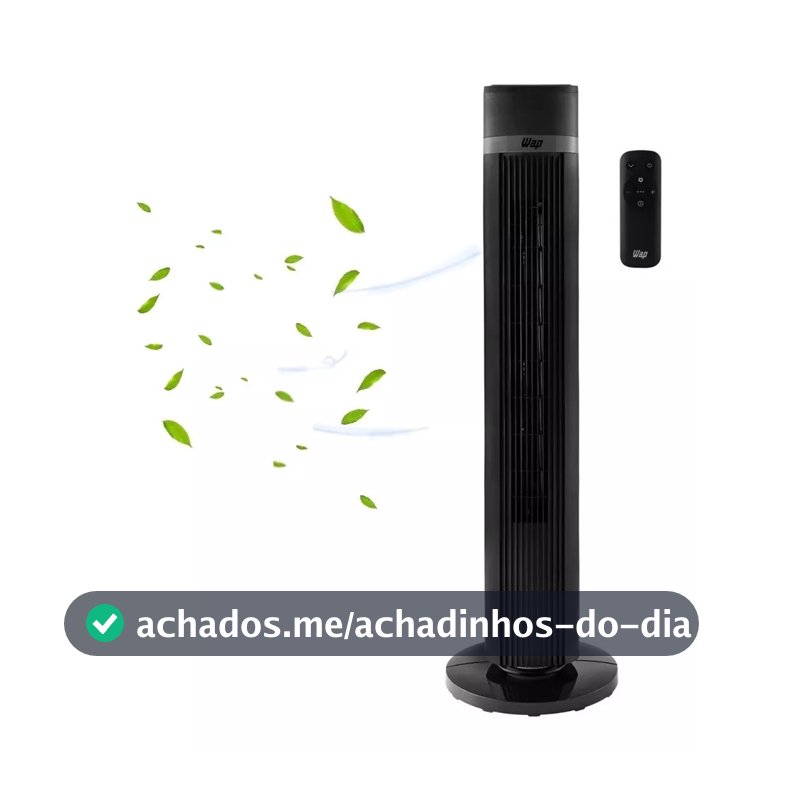 Ventilador Torre Vertical Wap Air Silence De Chão Preto