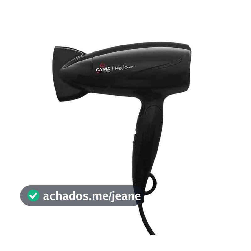 Secador de Cabelo Gama Italy Eolic Travel Bivolt 1600W Dobrável e Compacto