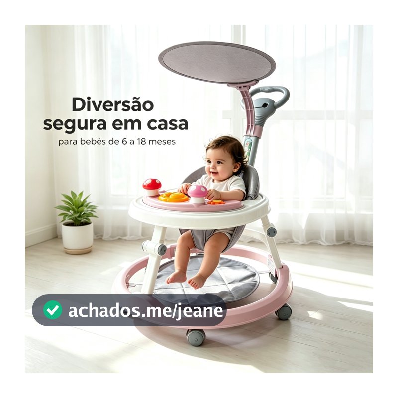 Andador Infantil Para Bebê Com Capota e Brinquedo Musical-Envio rápido
