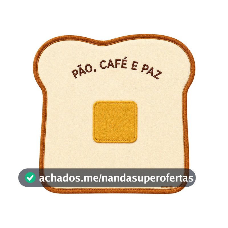 1 Jogo Americano Sousplat Tecido Impermeável Mesa Posta Café da Manhã 3D Bonjour Pão, Café e Paz