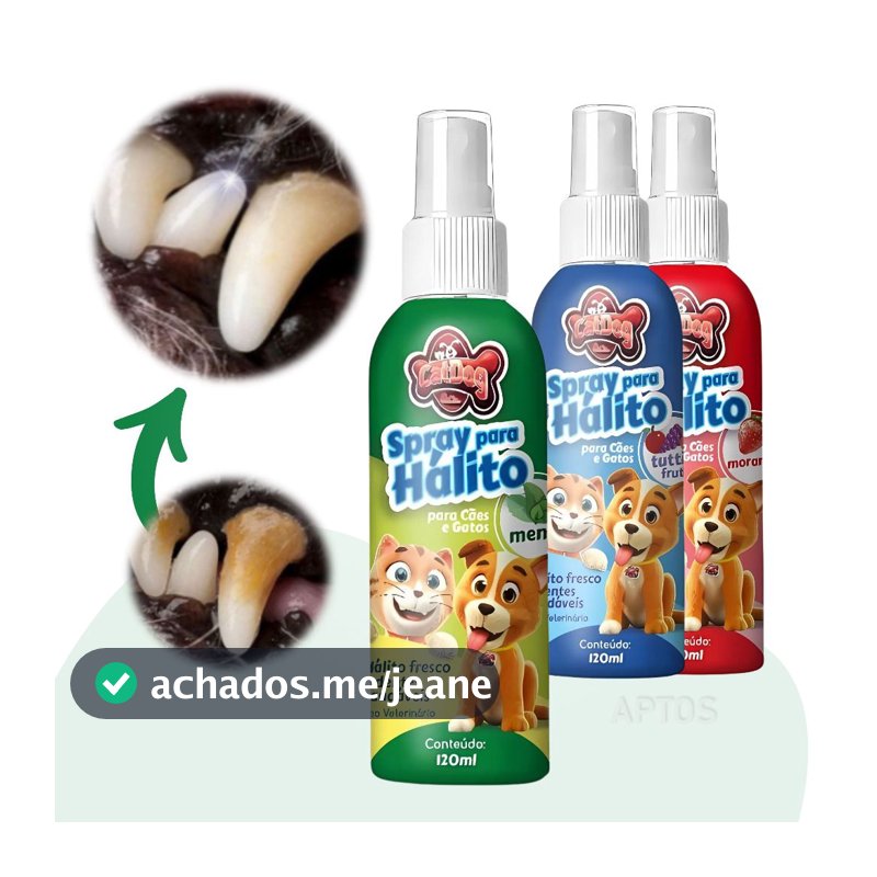 Spray Bucal contra Mau Hálito e Tártaro para Cães e Gatos 120ml