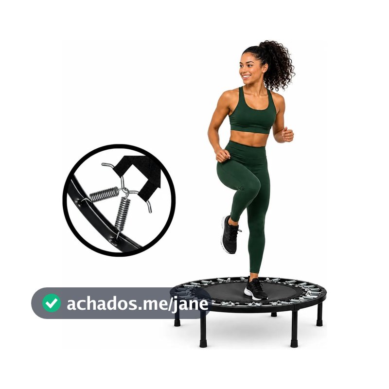 Jump Academia Trampolim Mini Cama Elástica Fitness Athlenix Preto