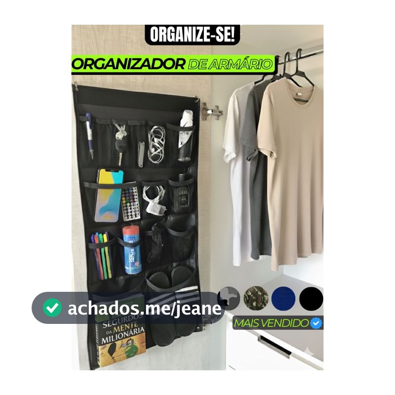 Organizador de Armário Porta Objetos roupeiro Otimizador de Espaço Militar + KIT INSTALAÇÃO