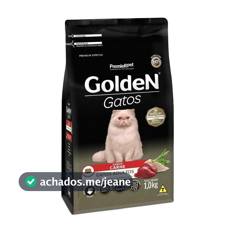 Ração pra Gatos Adultos Golden sabor Carne 10.1Kg