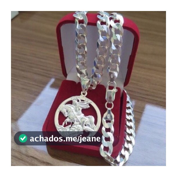 Corrente prata grume 10mm 70cm com pingente São Jorge  colar cordao de prata mista masculino prata 925 estampado fecho