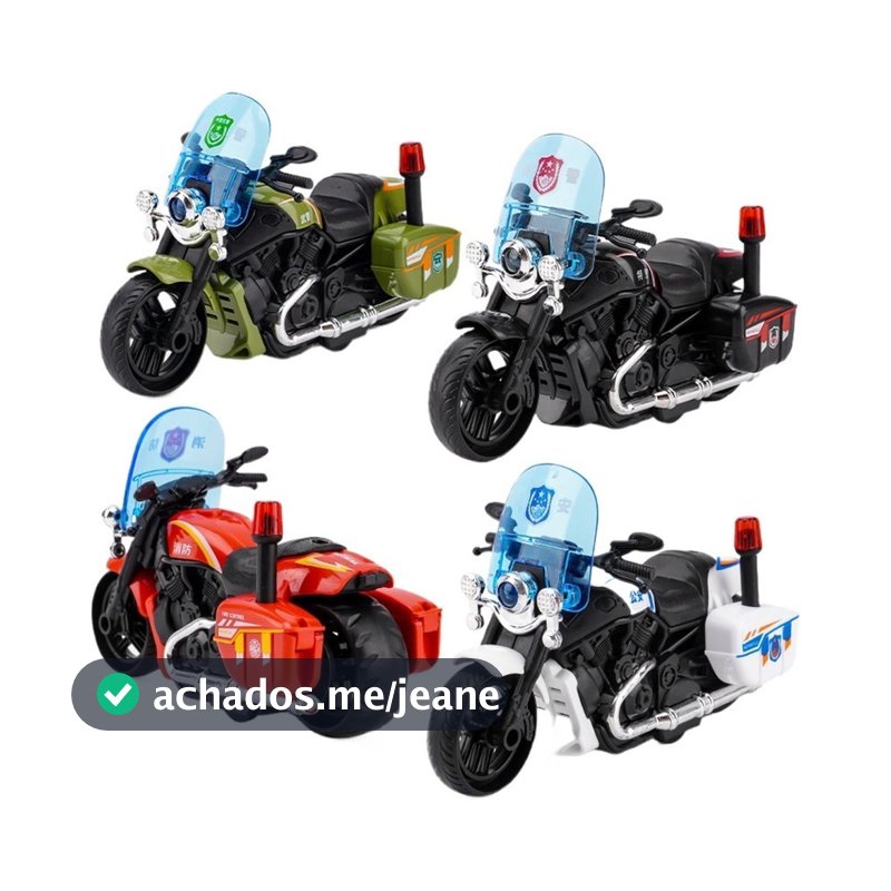 Moto Policial a Fricção — Carrinho Infantil Seguro e Sem Pilhas