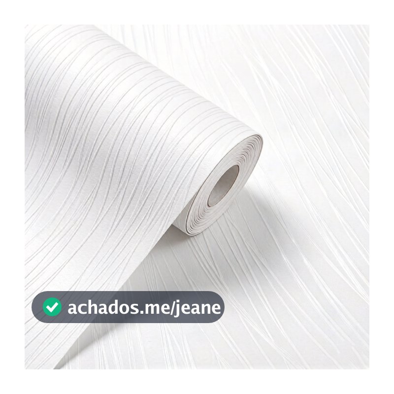 Papel de Parede Autoadesivo 3D Linha Branco 5 METROS x 45CM Fácil Instalação Resistente À Umidade Decoração Sala Quarto