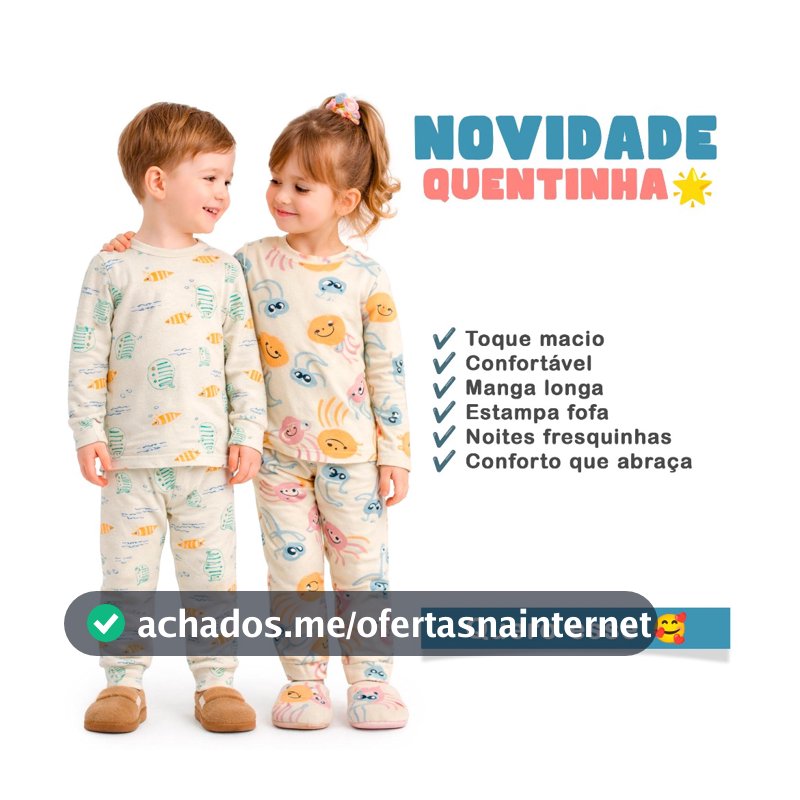 Kit 4 Peças Pijama Infantil Bebê Manga Longa Ribana Menino Menina 2 Conjuntos Roupa Bebê