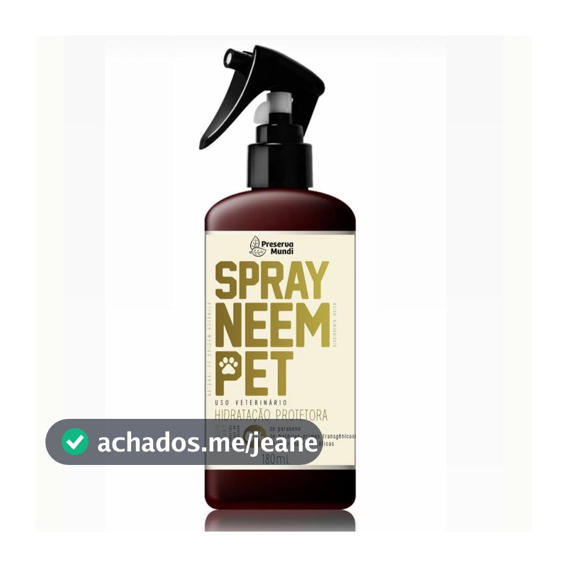 Spray Neem Pet Repelente Pulgas, Carrapatos e Mosquitos - 180ml