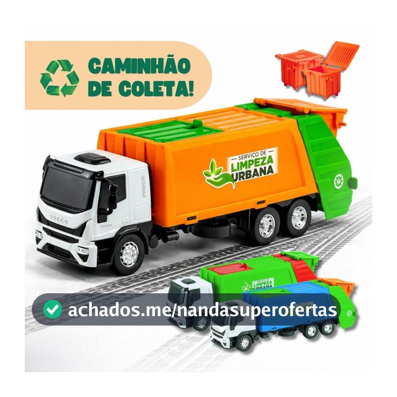 Caminhão de Lixo Iveco Caminhão Iveco Brinquedo Coleta de Lixo Caminhão de Lixo Grande Infantil