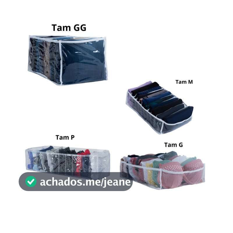 Colmeia Organizadora P-M-G-GG  divisórias Vies Branco  Calça Jeans/Sutiã/Camisetas/Blusas/Leggings