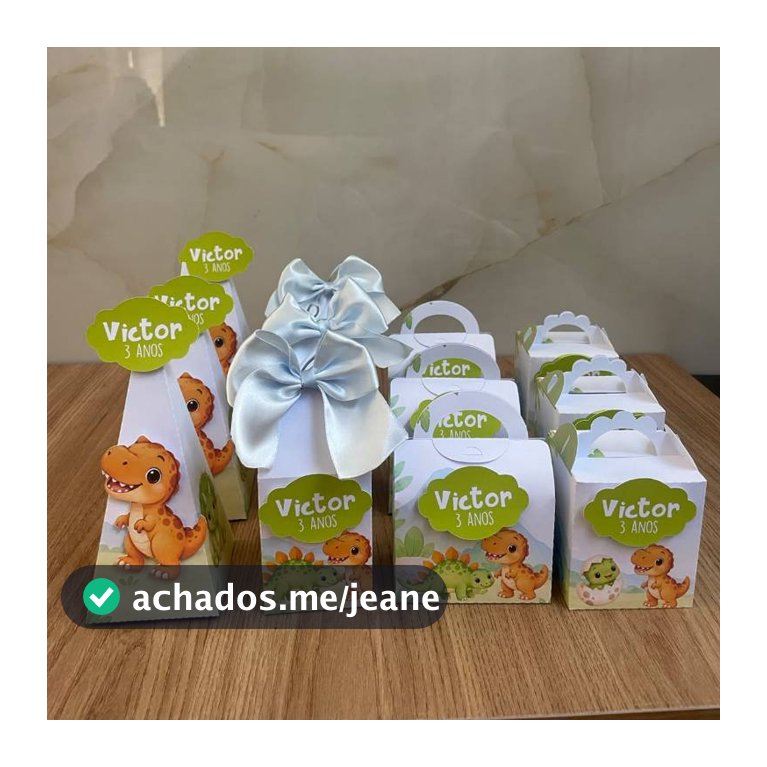 ENVIO RÁPIDO Kit Festa Infantil Dinossauro Caixas Personalizadas Pegue e Monte com Laço