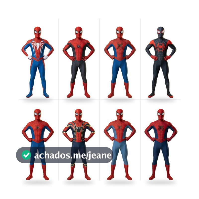 Fantasia Homem Aranha Adulto e Infantil Cosplay Traje Macacão Lycra Spandex Máscara Solado Antiderrapante