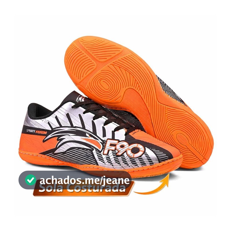 Chuteira Futsal Salao Sport Ferom Profissional ( Nao Escorrega Na Quadra ) Costurada Promoção
