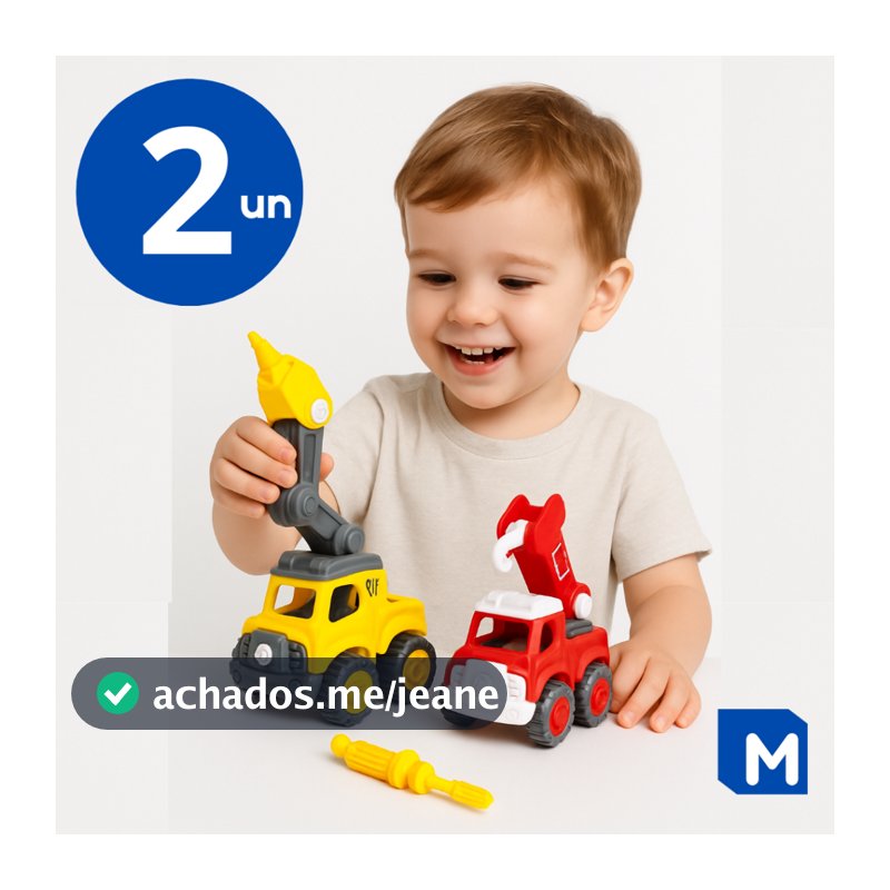 Caminhão de Bombeiros e Guincho Monta e Desmonta Educativo Chave Inclusa!