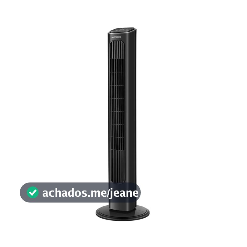 Ventilador de Torre Air Tower Lançamento Mondial Preto 45W - VTR-01-B