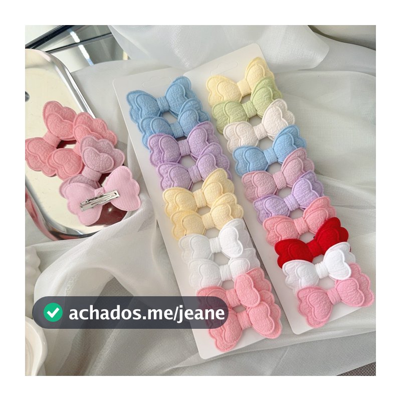 4/10 Pçs/Set Doce Cor Grampos De Cabelo Conjunto Para Meninas Dupla Camada Arcos Bonito Franja Grampo Algodão Seguro Cri