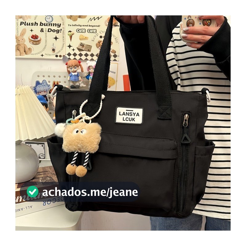 Bolsa Tote Feminina Grande Capacidade Mão Ombro Transversal Faculdade Curso Casual