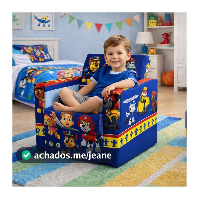 Sofazinho Infantil Menino E Menina Personagens Estampados Confortável Compacto Decorativo Multiuso