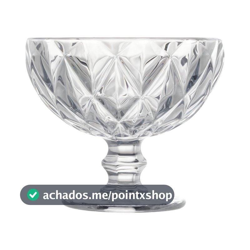 Jogo DE Taças DE Vidro Diamond 360ml DE Luxo Para Sobremesa Sorvete Cremes Resistente Premium