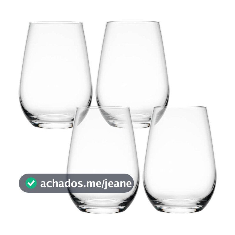Jogo de Copos de Cristal Transparente Versat 500ml 4 peças - Seu Lar