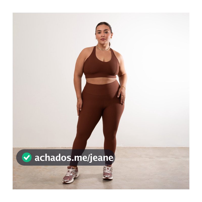 Conjunto Feminino Fitness Plus Size Canelado Zero transparência Cós Alto Top reforçado