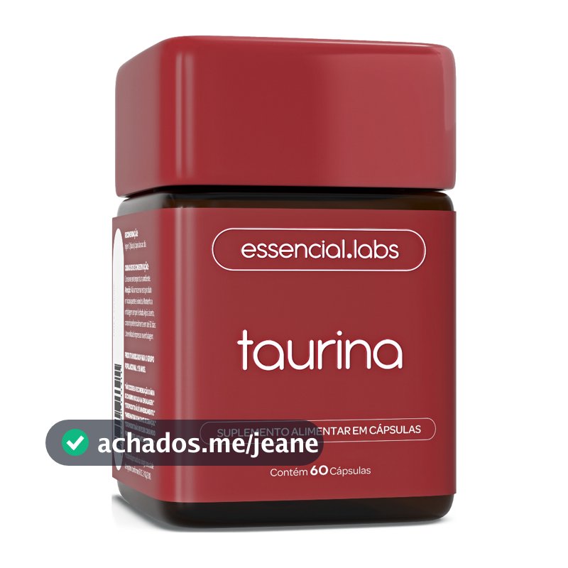 TAURINA com 1000mg por Dose - Fórmula Exclusiva com Máxima Concentração e Absorção - 60 Cápsulas