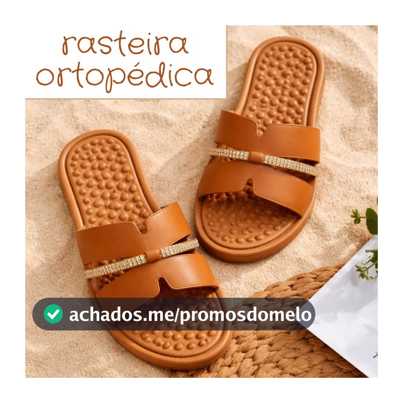 Sandália Feminina Flat Rasteira Ortopédica  Rasteirinha Tendência Dia a Dia Blogueira Florear