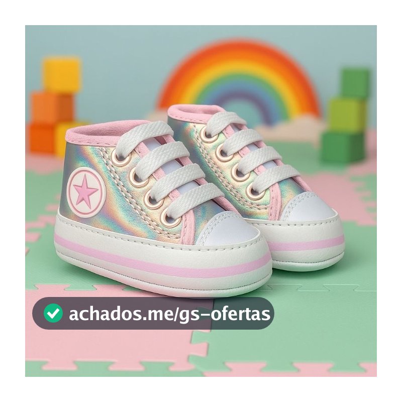 Tenis de bebe Cano Alto Estrelinha (Prateado) Tamanho 13 ao 18 - Sapatinho de bebê sapatinho RN presente bebê
