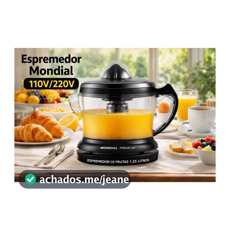 Espremedor de Frutas e Laranja Mondial Premium E-02 - Preto - 110V/220V