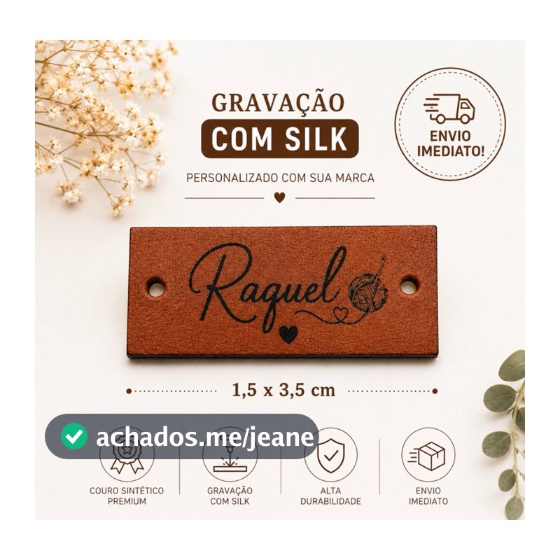 Etiquetas Sintéticas Personalizadas Com Sua marca de Crochê e Artesanato Tag com impressão Nítida Destacando Sua Marca