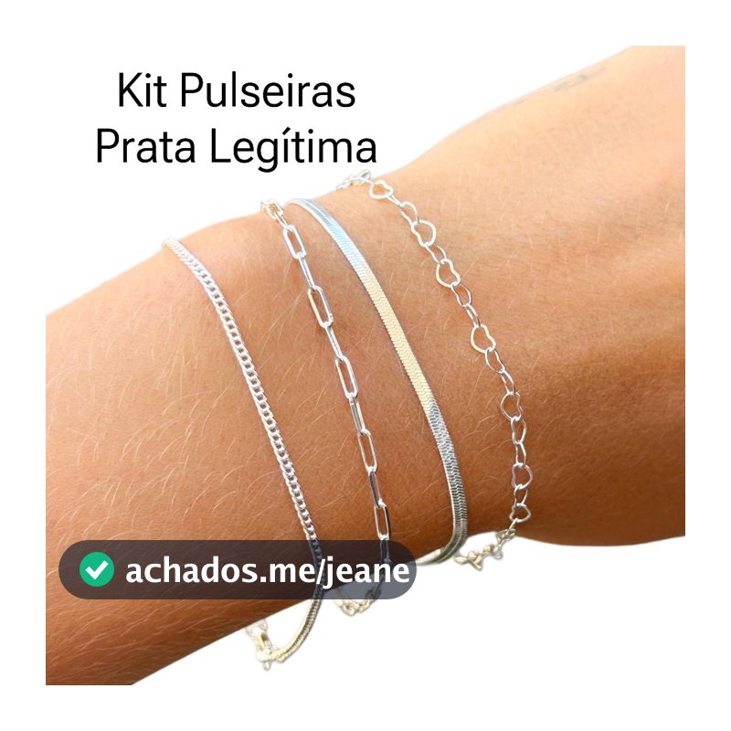 Kit de Pulseira Prata 925 Feminina Fio Liso Metalizado Bolinhas