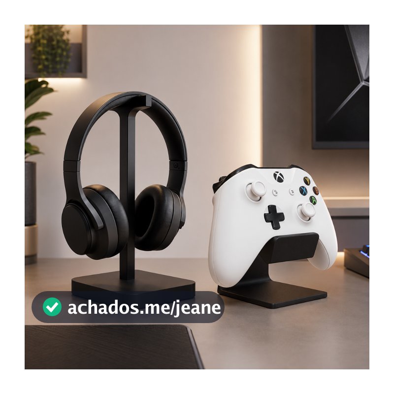 Suporte Gamer de Mesa para Fone Headset Universal e Suporte Controle Organizador Setup