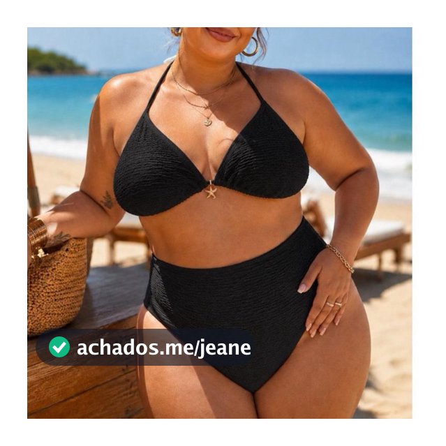 Biquíni Plus Size Com Bojo Cortininha Cintura Alta Verão