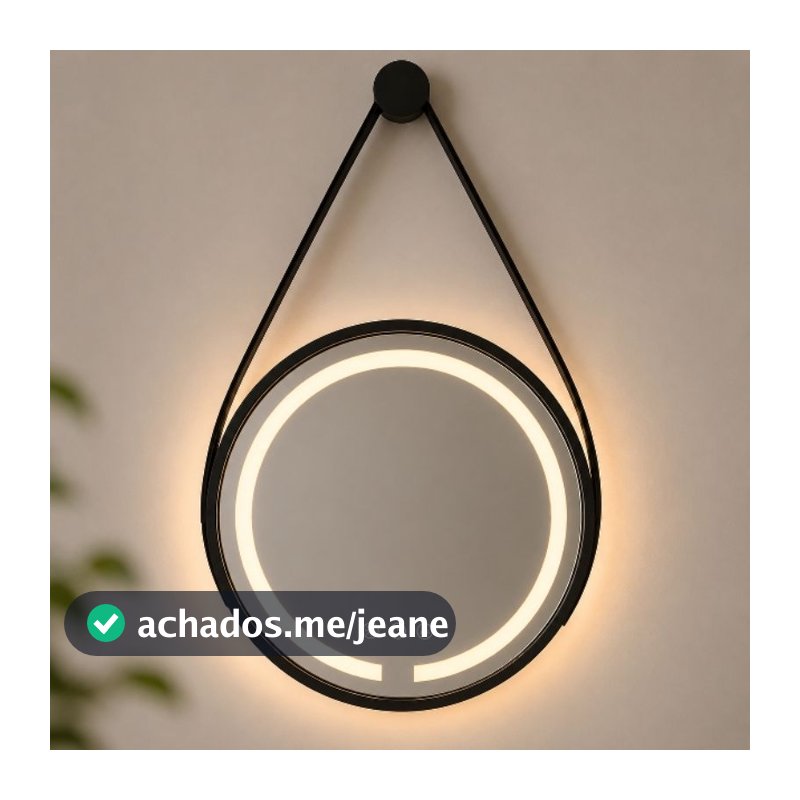 Espelho LED Redondo 45 cm – 3 Tons de Luz com Controle Touch