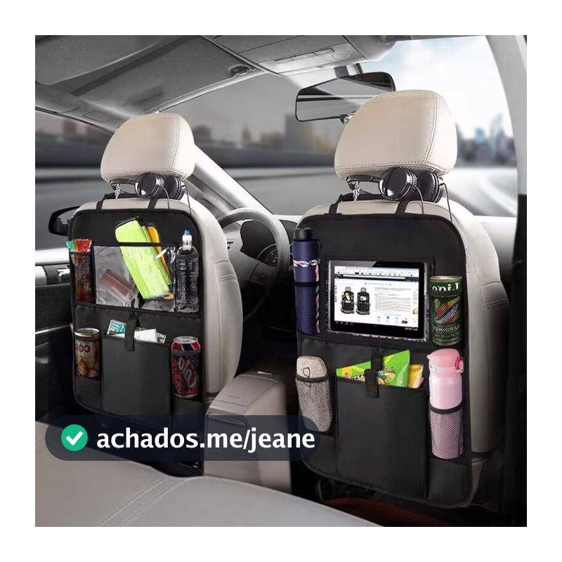 Bolsa de armazenamento multifuncional para encosto de banco de carro