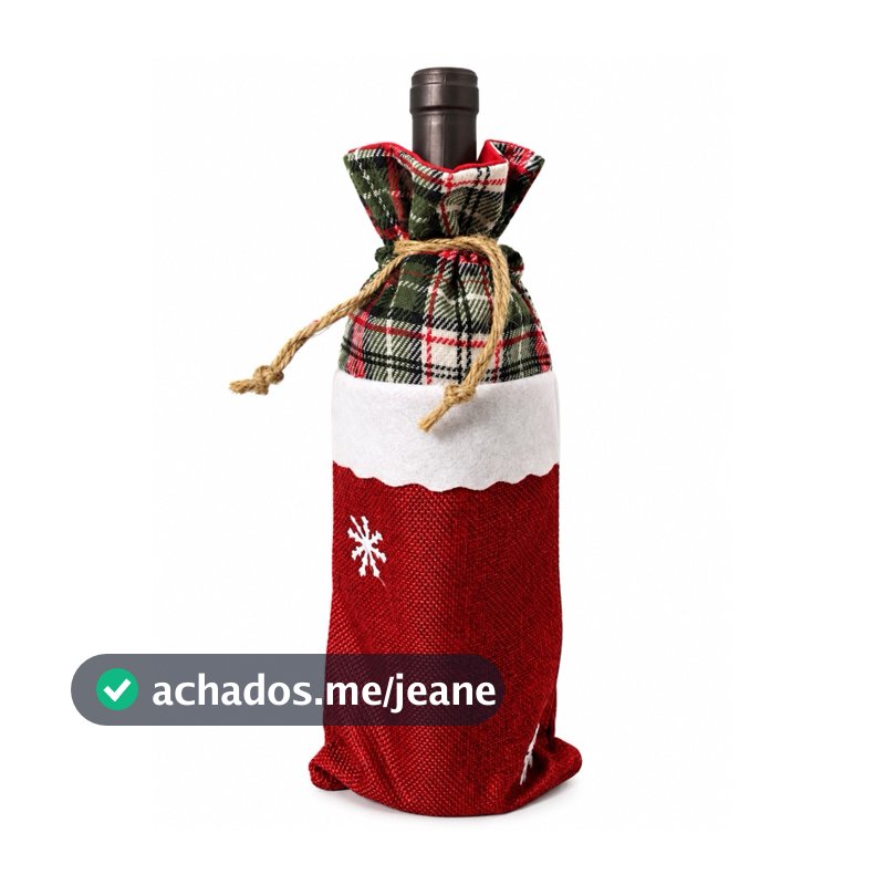 Porta Vinho Natalino Presente Sacola Garrafa de Vinho