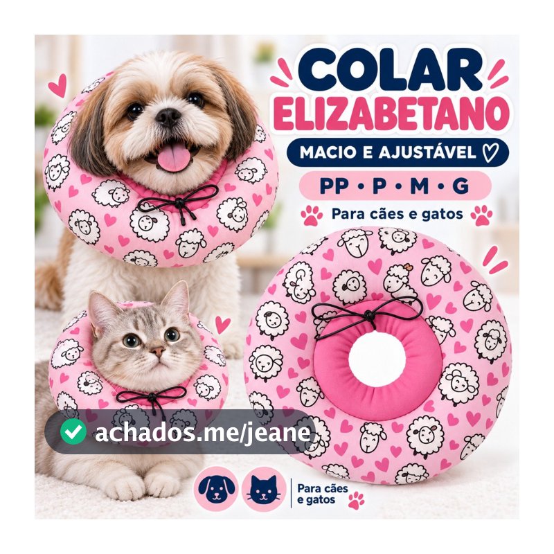 Colar Elizabetano Ajustável Macio Gatos E Cães Pequenos
