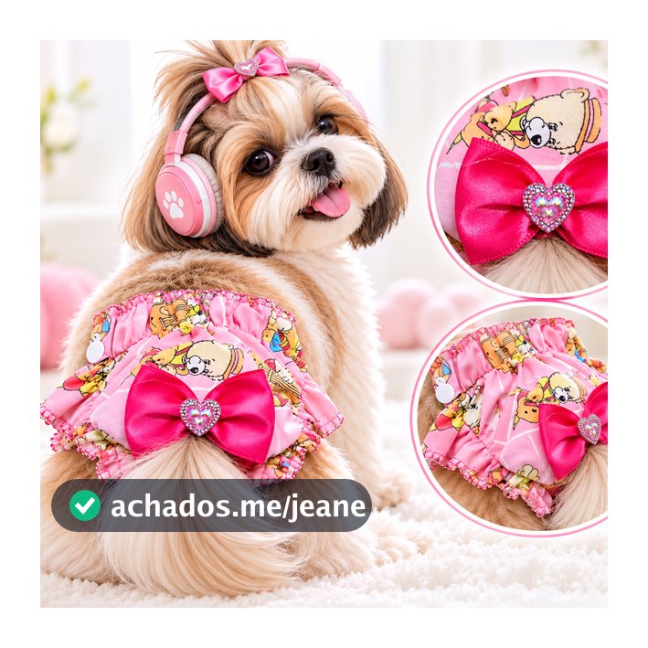 Calcinha 1unid. Roupa Cachorro Pós Cirúrgica Castração Cio