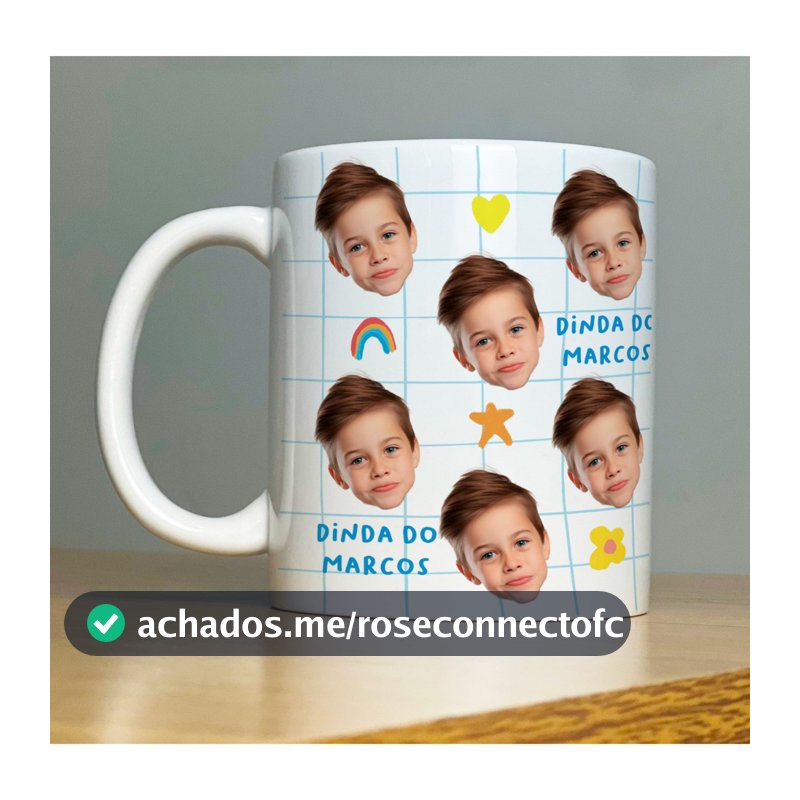 Caneca Personalizada com Foto 325ml | Presente para Mães, Pais, Avós e Dindos | Porcelana Premium