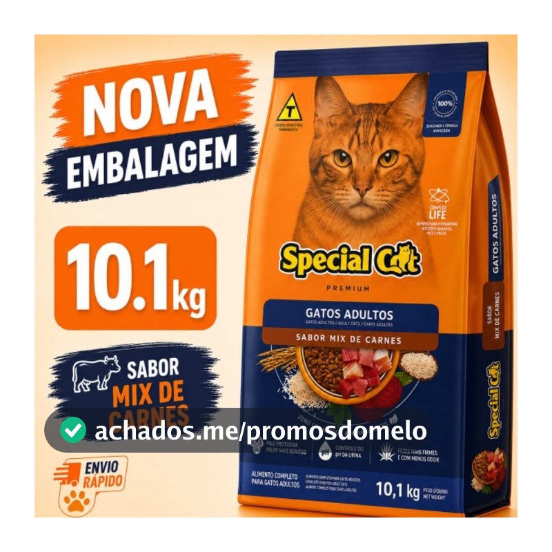 Ração Special Cat Mix Para Gatos Adultos 10,1kg Envio Rápido