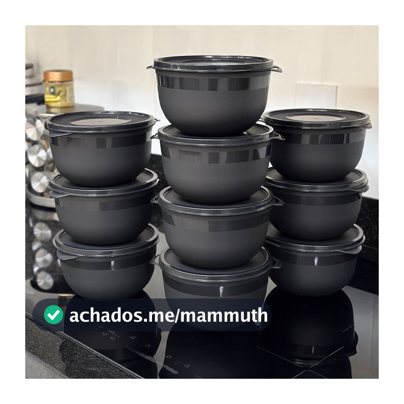 Kit 10 Potes Bowl 1300ml Plástico com Tampa – Marmita Cozinha, Freezer,  Micro-ondas e  Lava-Louças.