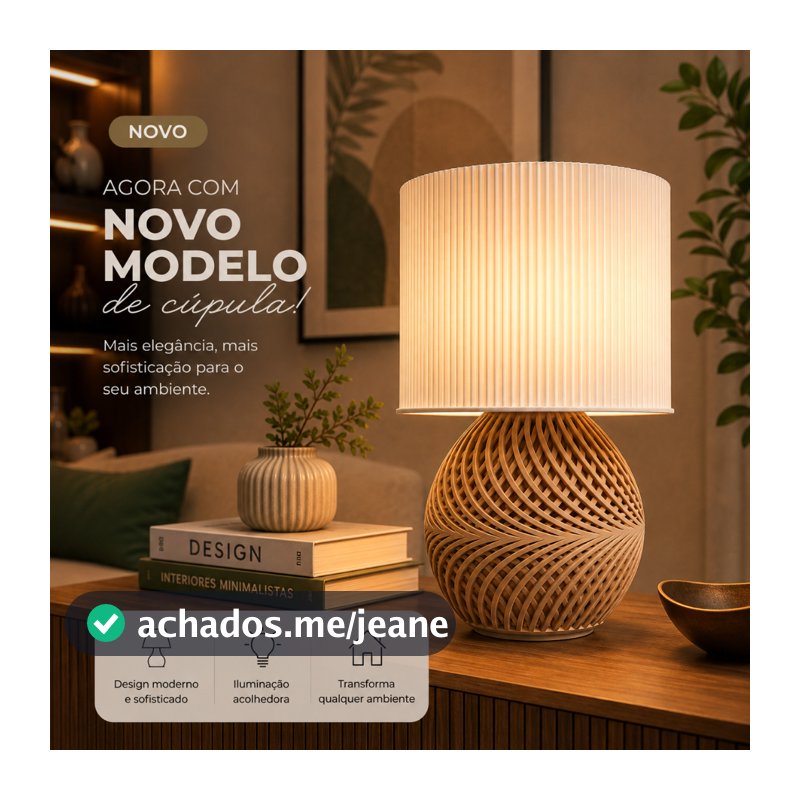 Abajur Ávila Luminária de Mesa Moderna Decorativa para Quarto Sala Cabeceira e Escritório, casa, armário cozinha