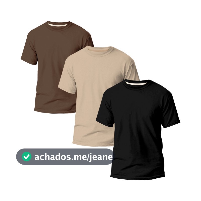 Kit 3 Camisetas Básicas Masculina Slim Algodão Varias Cores