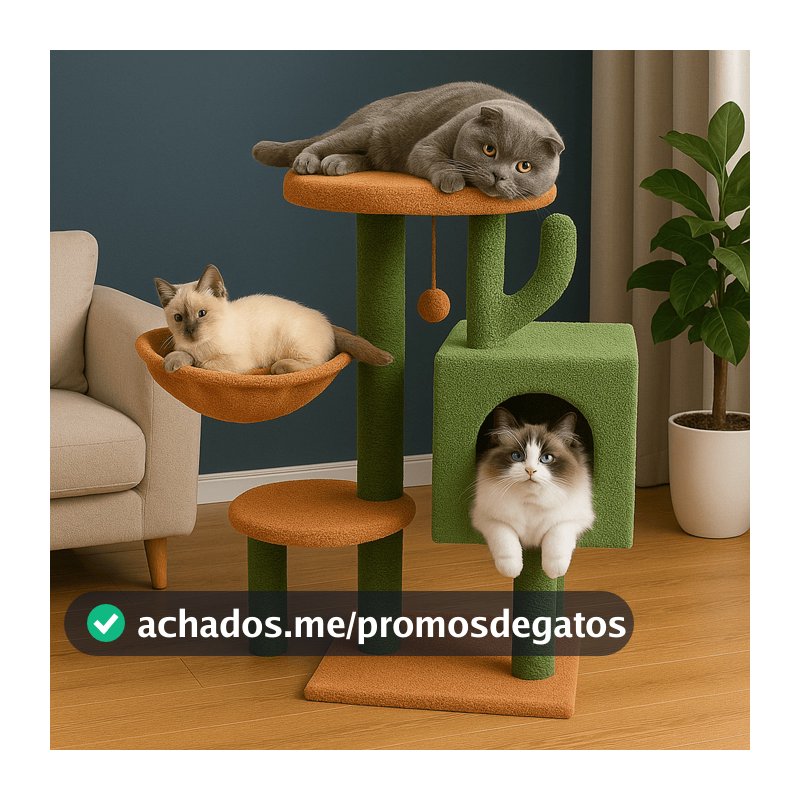 Arranhador Grande Gato Com Base Rede Caminha Interativa Brincar