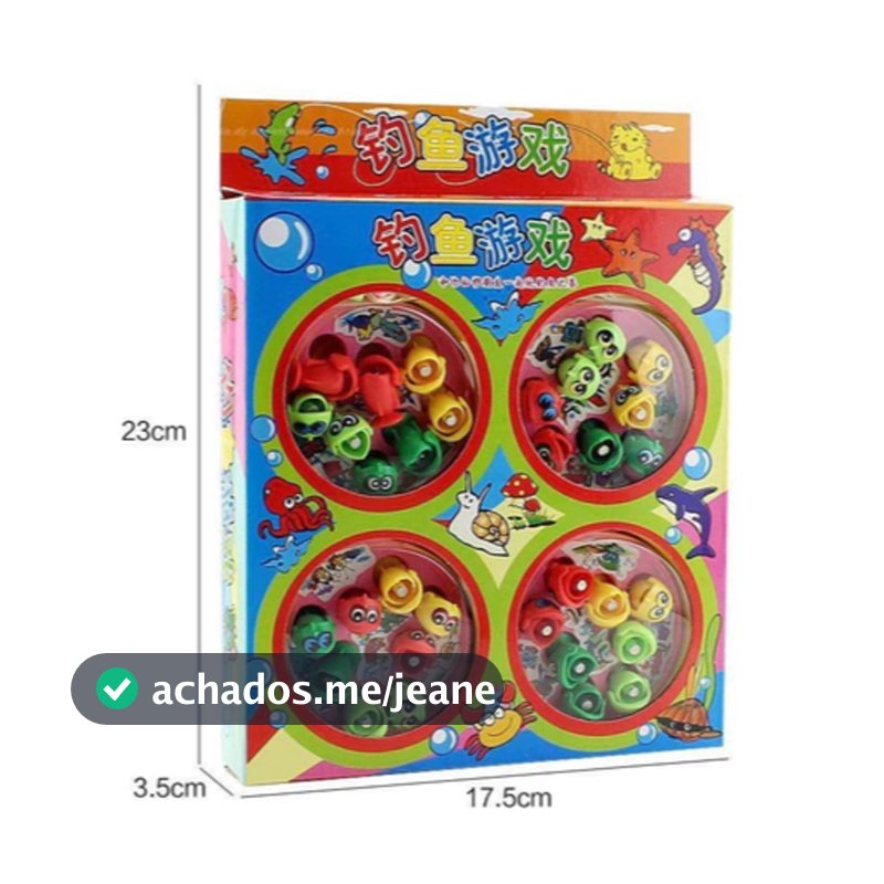 Brinquedo/Jogo Infantil Pega Peixe Pescaria Maluca 32 Peixes E 4 Varas Cores Sortidas