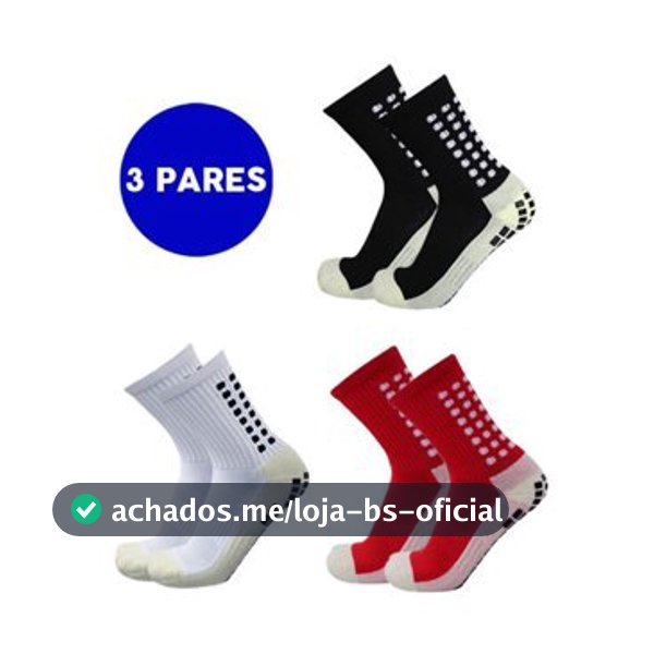 KIT 3 Meias de futebol Meias Esportivas De Algodão Antiderrapantes De Alta Qualidade Enviar imediatamente
