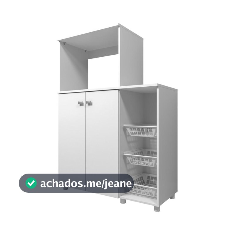 Armário para Forno e Micro-ondas Multimóveis FG2531 Branco com 2 Portas