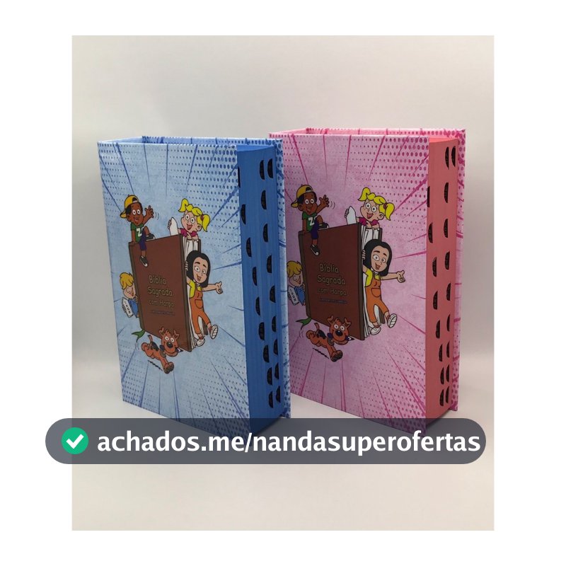 Kit 2 Bíblias Sagrada Infantil Tamanho Médio 12,5x19 cm Com Harpa Palavras de Jesus em Vermelho Crianças de Fé Casal