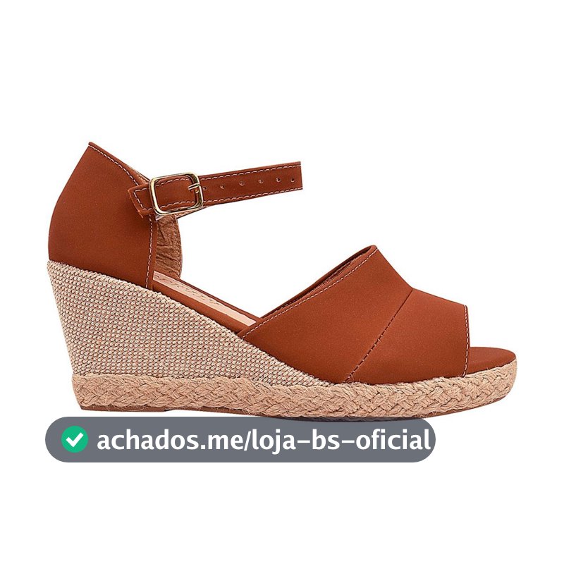 Sandália Anabela Feminina com Fecho em Fivela Sola Corda Macerata Ref:841
